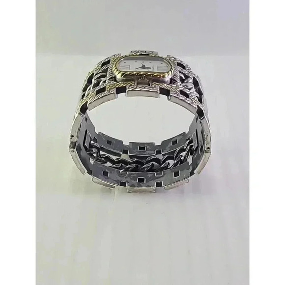 Womens Chicos 37mm Wide Hinged Bangle Watch Gold & Silver Tone New Battery - Picture 5 of 7